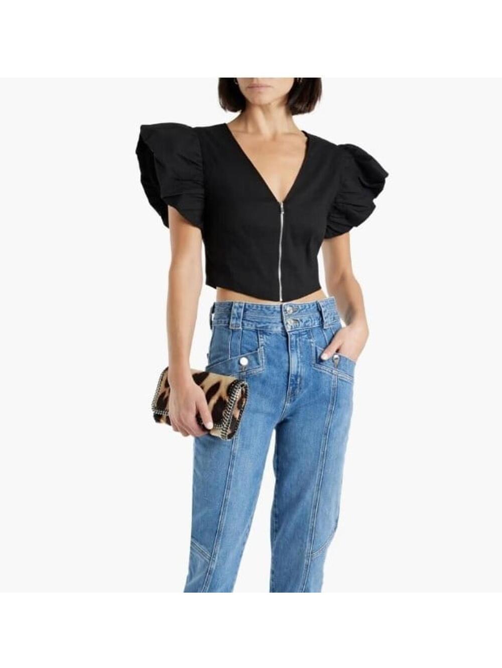 Derek Lam IO Crosby Genna Cropped Linen Top (4)
